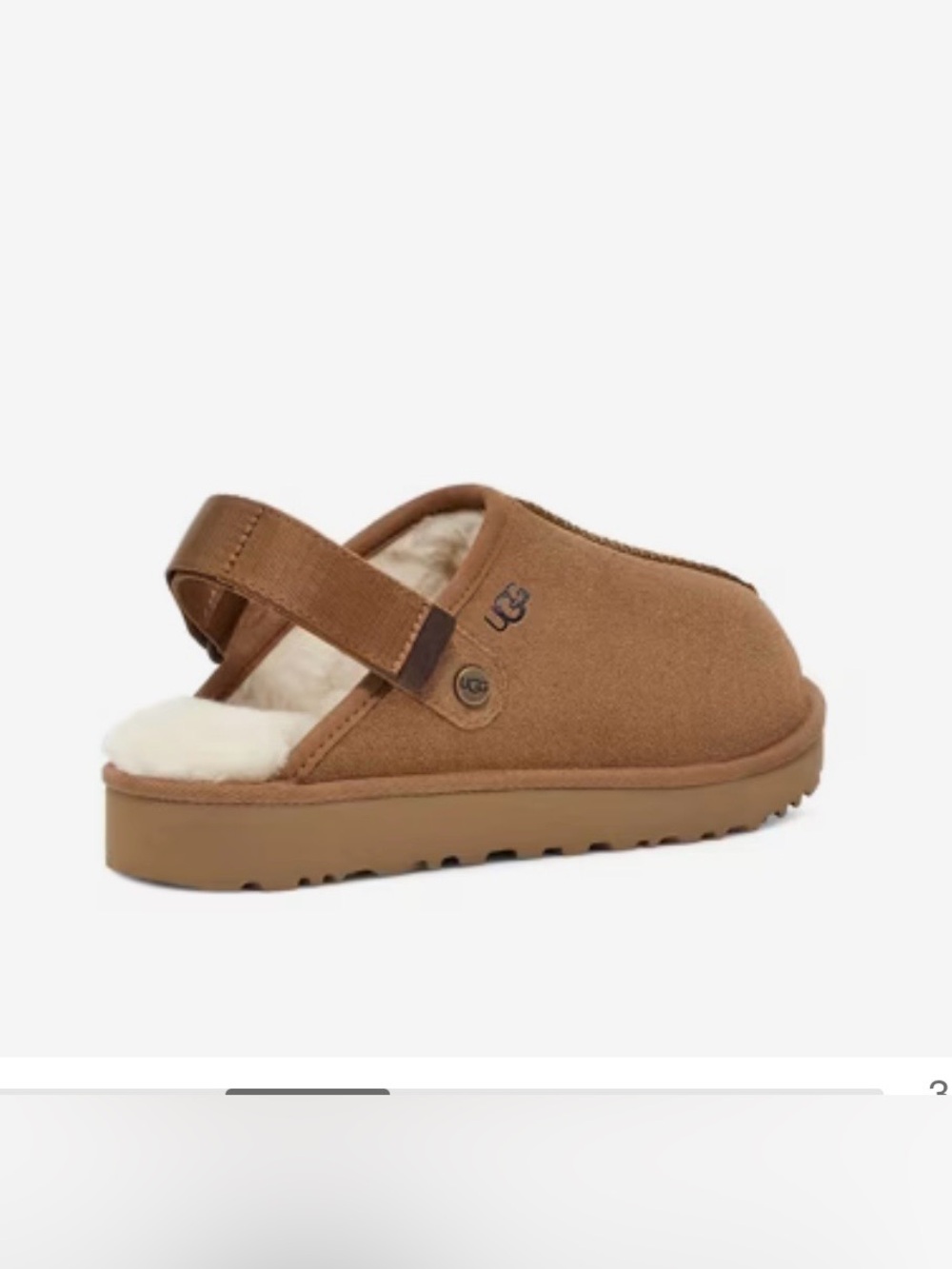 UGG Chestnut Brown Shearling-Lined Slip-On Clog Mule Never worn. - Picture 4 of 9